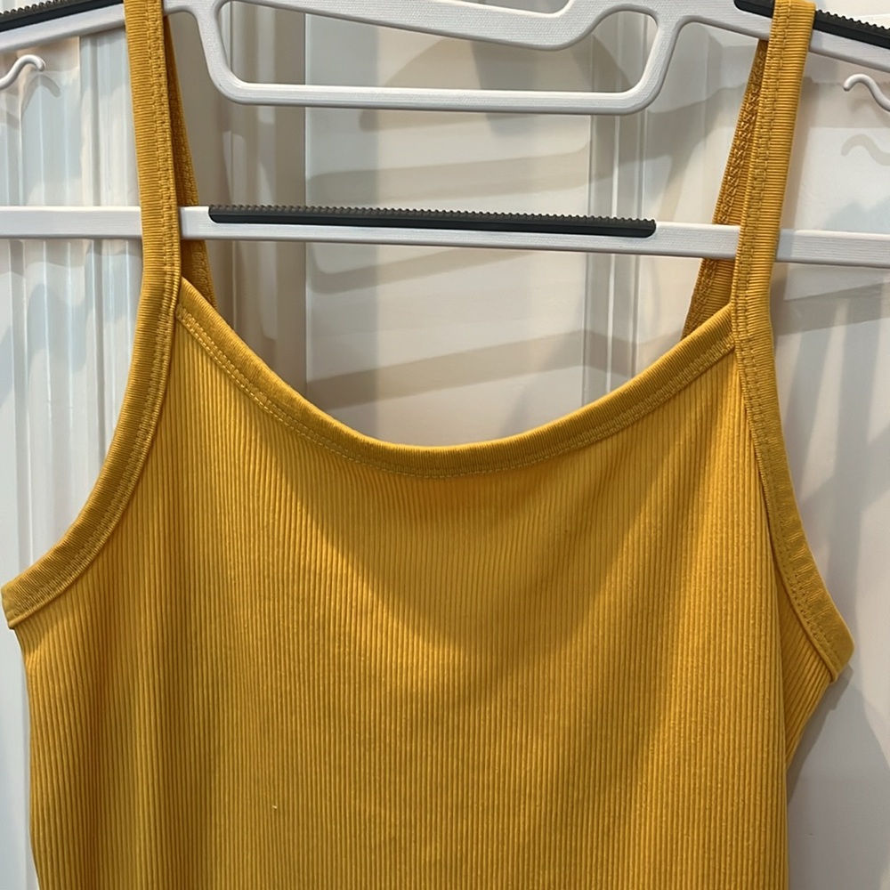 Mustard Ribbed Camisole Tank Top - Picture 2 of 2